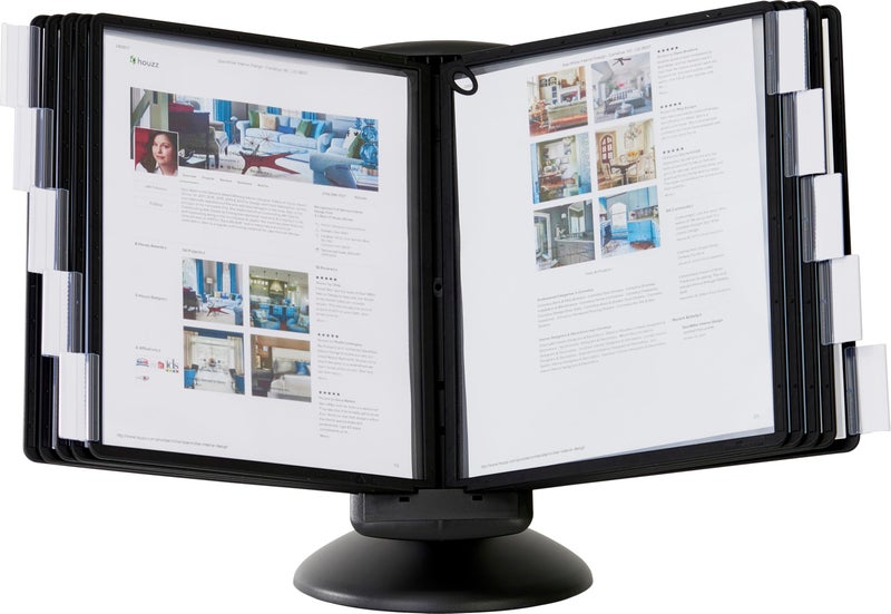 Durable Motion Reference System with 10 Double-Sided Panels in Letter-Size 8.5" x 11" Inches - Black SHERPA Design - Desk Reference Organizer - Image 1